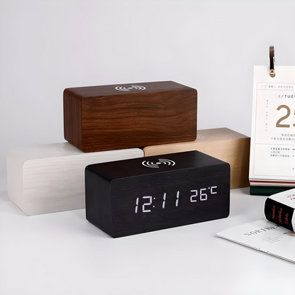 Digital Alarm Clock With Wireless Charging