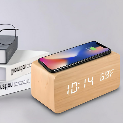 Digital Alarm Clock With Wireless Charging