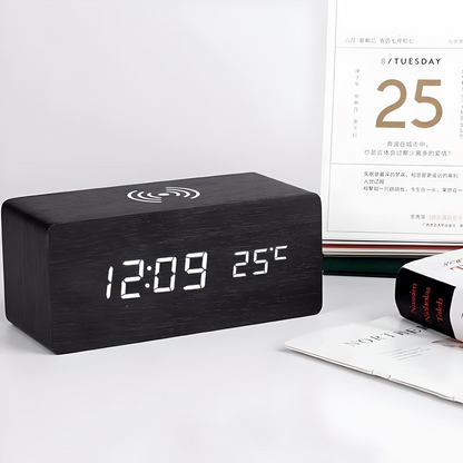 Digital Alarm Clock With Wireless Charging