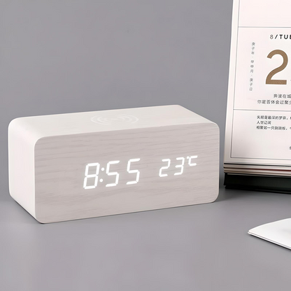 Digital Alarm Clock With Wireless Charging